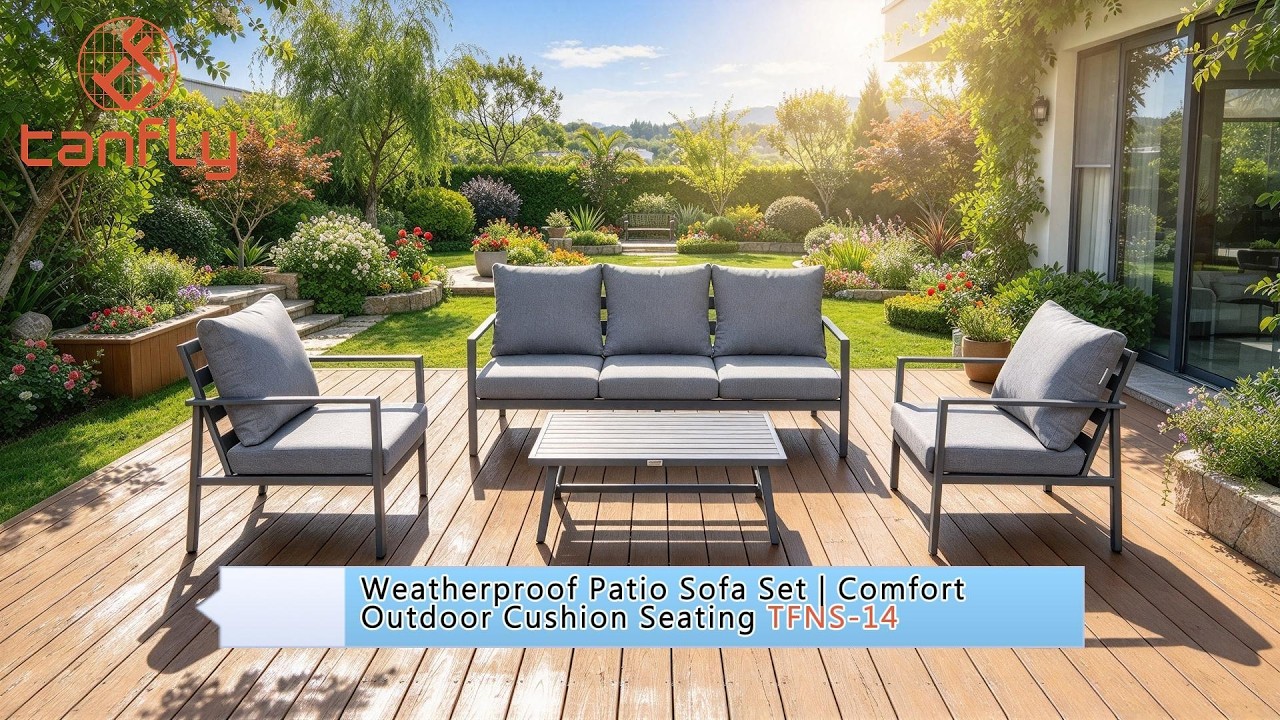 Weatherproof Patio Sofa Set | Comfort Outdoor Cushion Seating TFNS-14